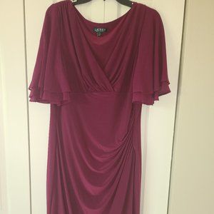 Ralph Lauren Flutter Sleeve Ruched Dress